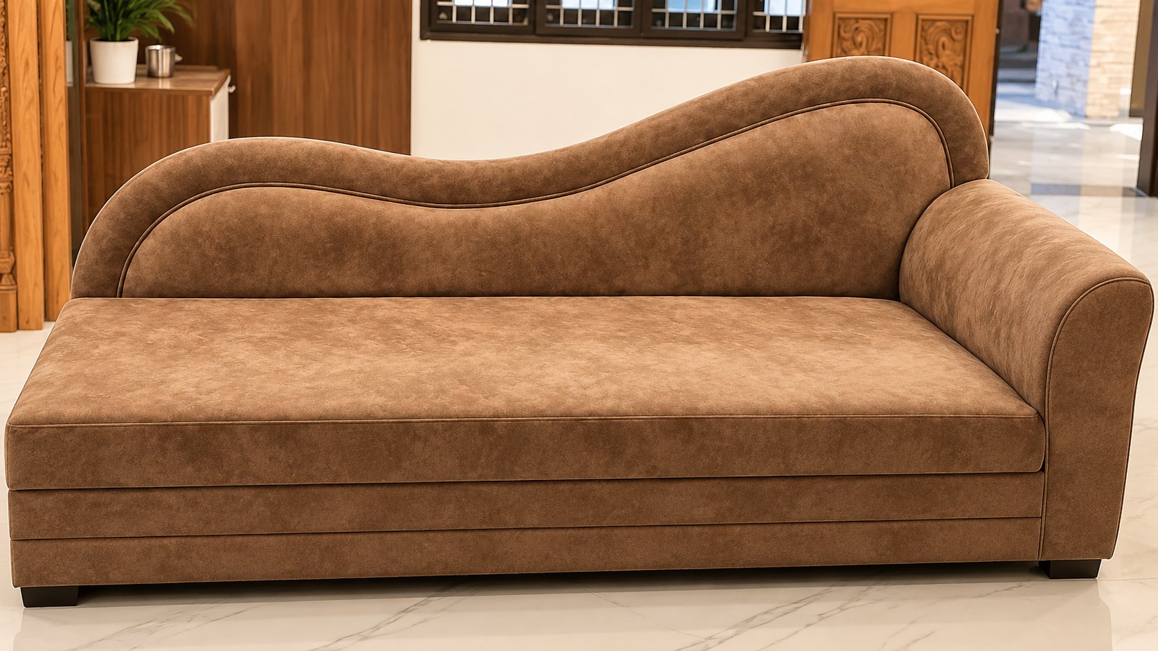 Chaise lounge after reupholstery by Kapital in Bangalore